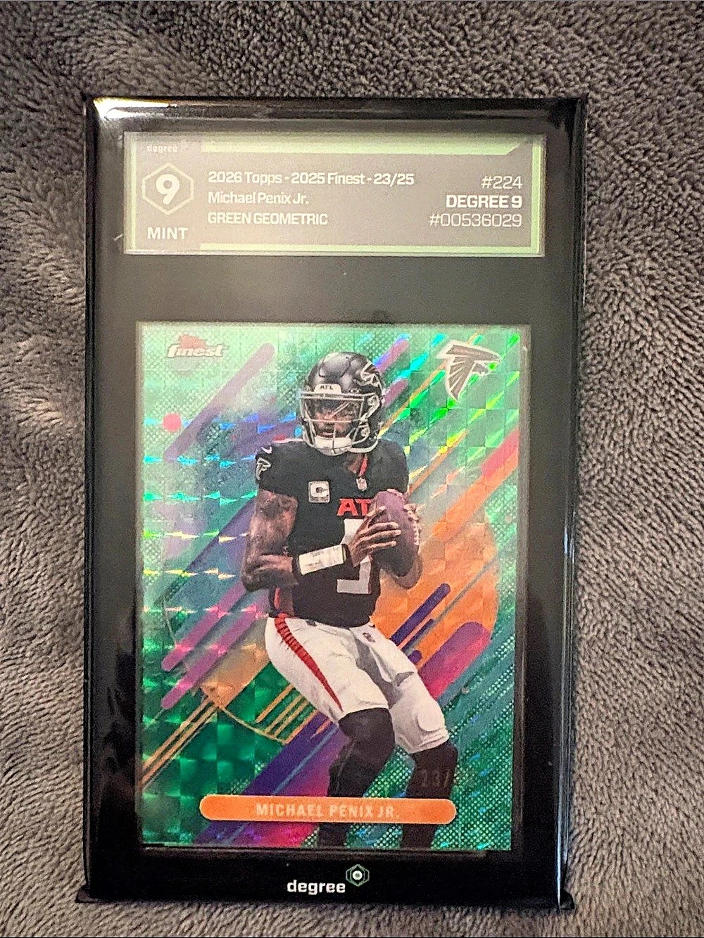 Topps 2025 Topps Finest Michael Penix Jr. Green Geometric #224 2025 Finest